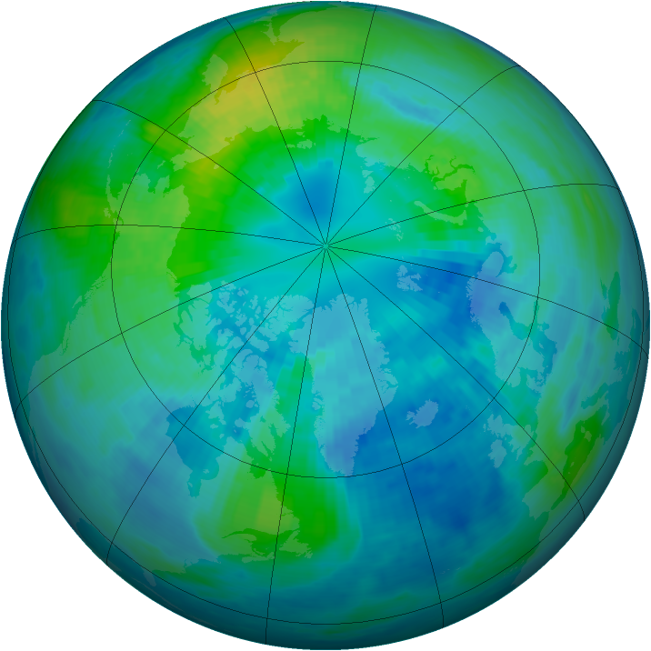 Arctic ozone map for 05 October 1992